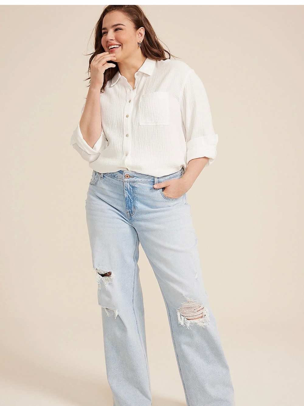 Edgley Light Blue High-Rise Wide Leg Jeans